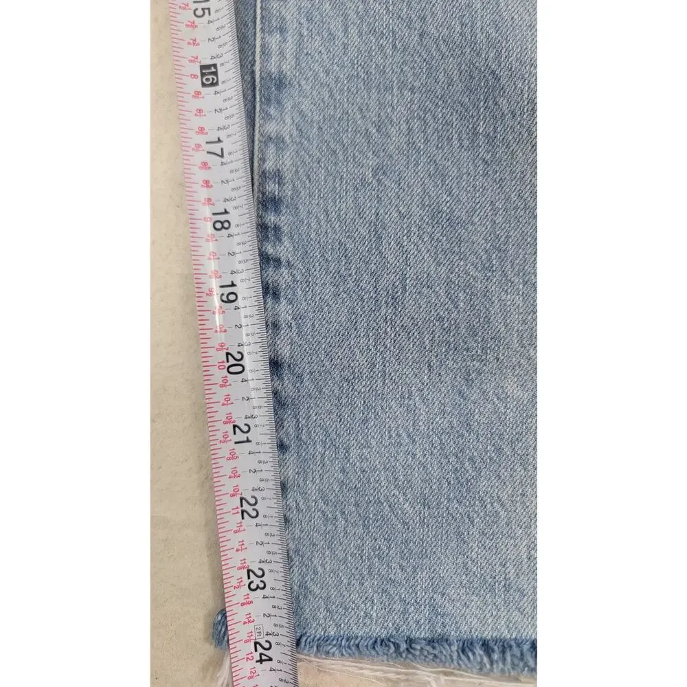 FRAME Le Garcon Crop Jeans Light Wash Distressed Raw Hem 28